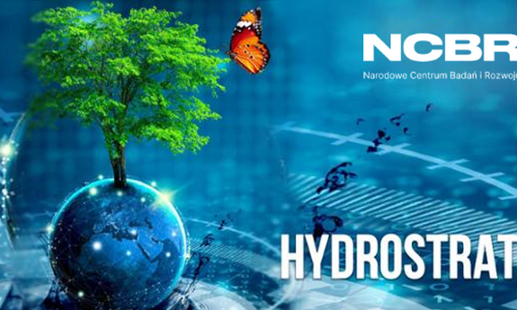 drzewo, woda, ziemia logo programu HYDROSTRATEG i NCBR